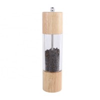 Wood and Acrylic Splicing Pepper Mill Set,Adjustable Ceramic Salt And Pepper Grinder