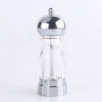 Hot Selling Novelty Salt and Pepper Mills Acrylic Pepper Grinders, Highly Transparent Manual Plastic Pepper Mill