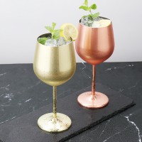 Amazon Food grade electroplated stainless steel champagne glasses rose gold goblet wine glass