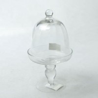 Wholesale glassware manufacture bell shape cake cover glass dome