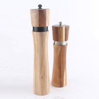 Salt and Pepper Mill With Solid Wooden, Salt And Pepper Grinder with  Adjustable Ceramic Grinder Set